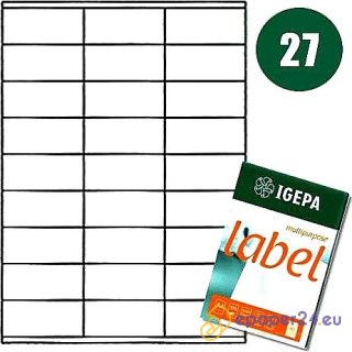 ETYKIETY A4 IGEPA 70,0*32,0mm BIAŁE (100)