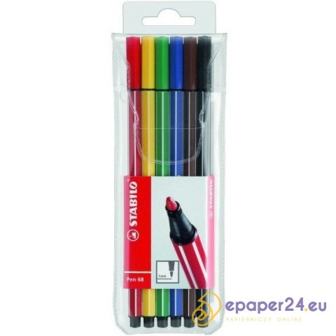 FLAMASTER STABILO PEN 68 6 KOLORÓW FLAMASTER STABILO PEN 68 6 KOLORÓW