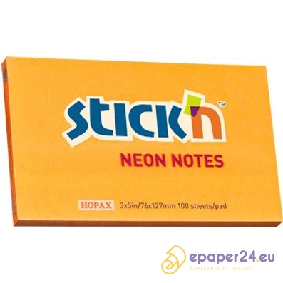 KARTECZKI STICK'N 76*127mm POMARAŃCZOWE NEON (100) KARTECZKI STICK'N 76*127mm POMARAŃCZOWE NEON (100)