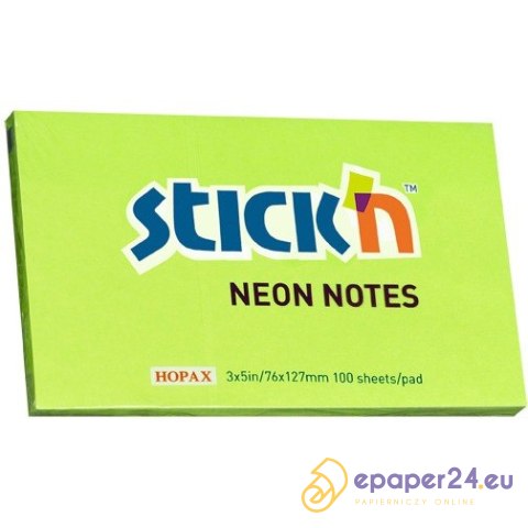 KARTECZKI STICK'N 76*127mm ZIELONE NEON (100) KARTECZKI STICK'N 76*127mm ZIELONE NEON (100)