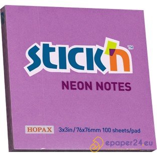 KARTECZKI STICK'N 76*76mm FIOLETOWE NEON (100) KARTECZKI STICK'N 76*76mm FIOLETOWE NEON (100)