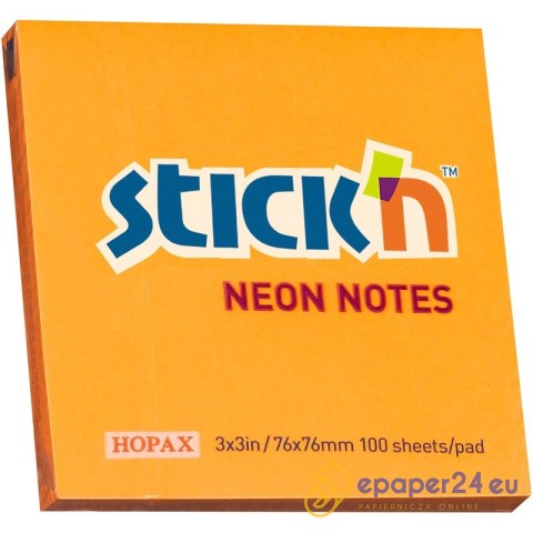 KARTECZKI STICK'N 76*76mm POMARAŃCZOWE NEON (100) KARTECZKI STICK'N 76*76mm POMARAŃCZOWE NEON (100)