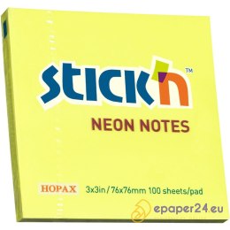 KARTECZKI STICK'N 76*76mm ŻÓŁTE NEON (100)