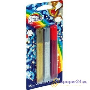 KLEJ Z BROKATEM FIORELLO 13ml*3 KOLORY KLEJ Z BROKATEM FIORELLO 13ml*3 KOLORY