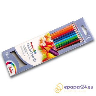 KREDKI OŁÓWKOWE PENTEL 12 KOLORÓW