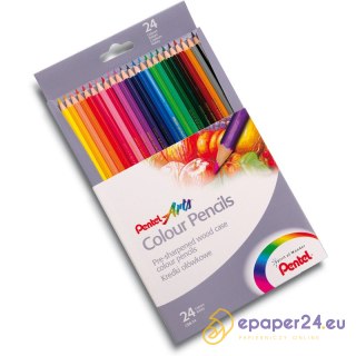 KREDKI OŁÓWKOWE PENTEL 24 KOLORY