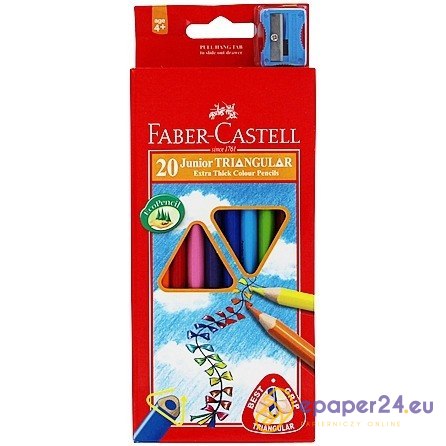KREDKI TRÓJKĄTNE FABER-CASTELL 20 KOLORÓW KREDKI TRÓJKĄTNE FABER-CASTELL 20 KOLORÓW