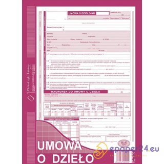 UMOWA O DZIEŁO Z RACHUNKIEM A4 (O+1K)