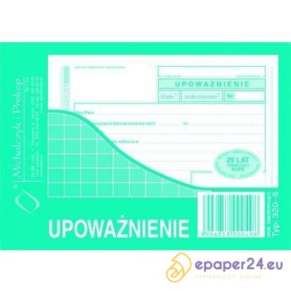 UPOWAŻNIENIE A6 (O+1K) UPOWAŻNIENIE A6 (O+1K)