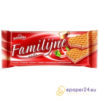 WAFLE JUTRZENKA FAMILIJNE 180g TRUSKAWKOWE
