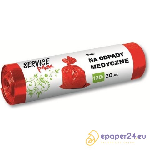 WORKI NA ODPADY MEDYCZNE 120L LDPE CZERWONE (20) WORKI NA ODPADY MEDYCZNE 120L LDPE CZERWONE (20)