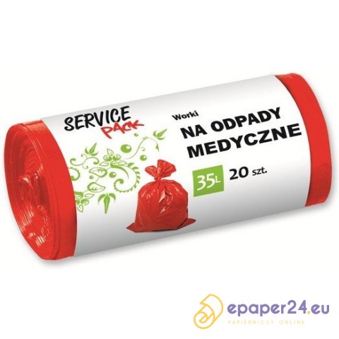 WORKI NA ODPADY MEDYCZNE 35L LDPE CZERWONE (20) WORKI NA ODPADY MEDYCZNE 35L LDPE CZERWONE (20)