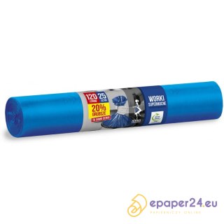 WORKI NA ŚMIECI 120L LDPE NIEBIESKIE (25)