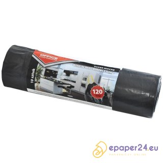 Worki na śmieci Office Products 120L LDPE z taśmą czarne (10)