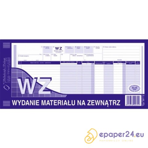 WYDANIE MATERIAŁU NA ZEWNĄTRZ 1/3 A3 (WIELOKOPIA) WYDANIE MATERIAŁU NA ZEWNĄTRZ 1/3 A3 (WIELOKOPIA)