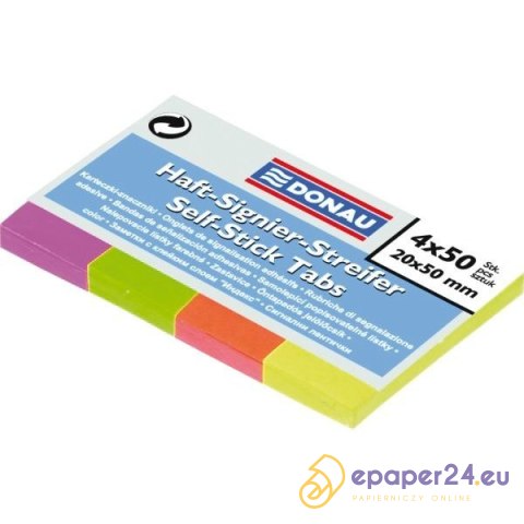 Zakładki Donau 20x50mm 4 kolory (4x50) Zakładki Donau 20x50mm 4 kolory (4x50)