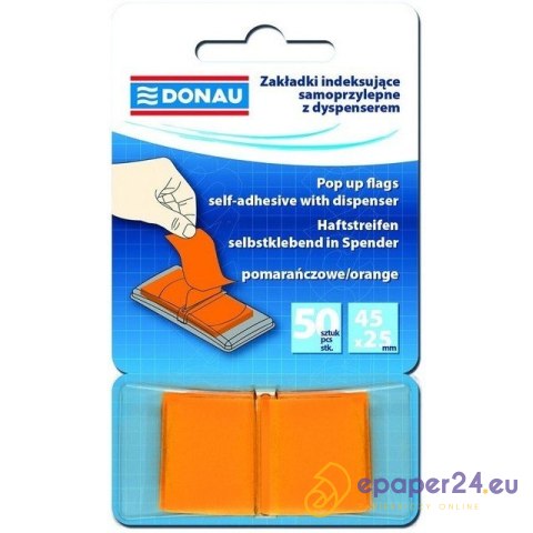 Zakładki Donau 25x45mm pomarańczowe (50) Zakładki Donau 25x45mm pomarańczowe (50)