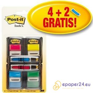 ZAKŁADKI POST-IT 25 X 43 MM 680-VAD5EU + 12 X 43 MM MIX KOLOR (4 X 50 + 2 X 24)