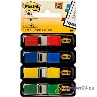 ZAKŁADKI POST-IT 12*43mm 4 KOLORY (4*35)