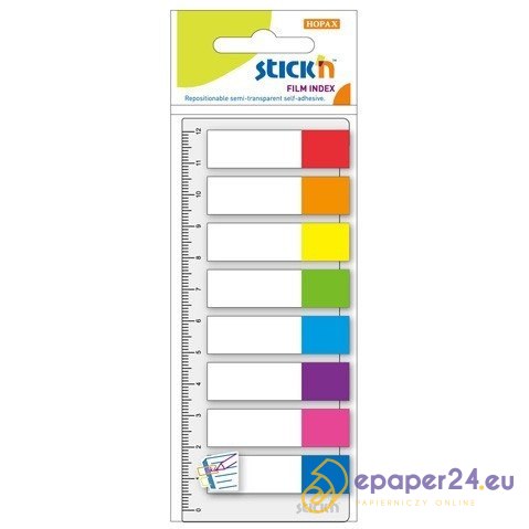 ZAKŁADKI STICK'N 12*45mm 8 KOLORÓW + LINIJKA (8*15)