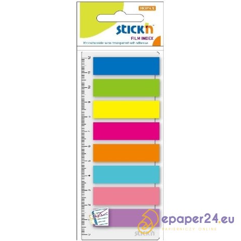 ZAKŁADKI STICK'N 12x45mm 8 KOLORÓW + LINIJKA (8x25 ZAKŁADKI STICK'N 12x45mm 8 KOLORÓW + LINIJKA (8x25