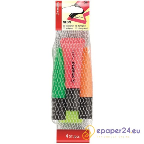 ZAKREŚLACZ STABILO NEON 4 KOLORY ZAKREŚLACZ STABILO NEON 4 KOLORY