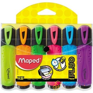 ZAKREŚLACZE MAPED FLUO PEPS 6 KOLORÓW