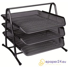 Zestaw 3 półek na dokumenty Q-Connect metalowy czarny