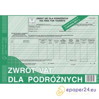 ZWROT VAT DLA PODRÓŻNYCH A4 (OFFSET)