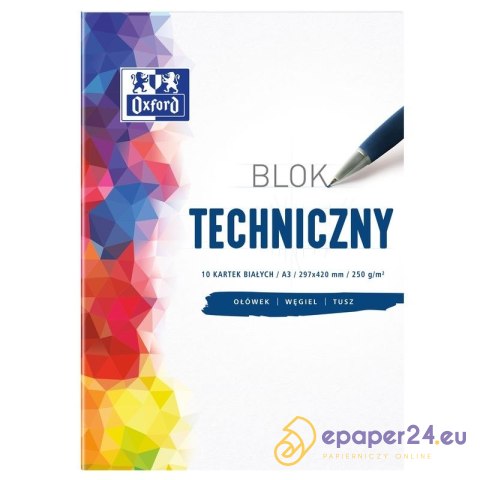 Blok techniczny Oxford A3/10k biały Blok techniczny Oxford A3/10k biały