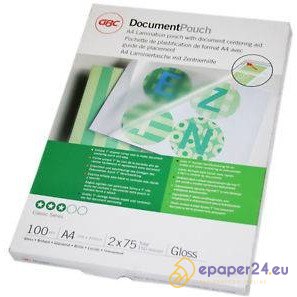 FOLIA LAMINACYJNA GBC A4/2x75µm BŁYSK (100) FOLIA LAMINACYJNA GBC A4/2x75µm BŁYSK (100)