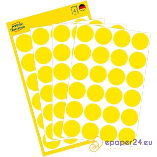 KÓŁKA AVERY śr.18mm TRWAŁE ŻÓŁTE (4*24)