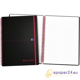 KOŁOZESZYT OXFORD BLACK n' RED A4/70K KRATKA