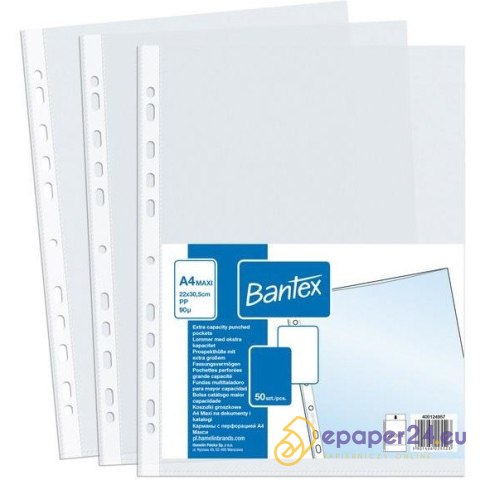 KOSZULKI BANTEX MAXI A4+/90µm GROSZKOWA (50) KOSZULKI BANTEX MAXI A4+/90µm GROSZKOWA (50)