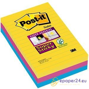Karteczki Post-it Super Sticky 101x152mm linie Rio De Janeiro (3x90) Karteczki Post-it Super Sticky 101x152mm linie Rio De Janeiro (3x90)