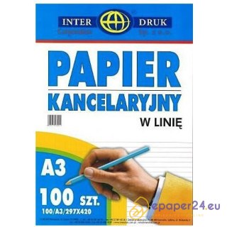 PAPIER KANCELARYJNY A3 = 100 ARKUSZY