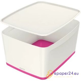 POJEMNIK LEITZ MyBOX 318x198x385mm BIAŁO-RÓŻOWY