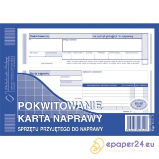 Pokwitowanie Karta naprawy