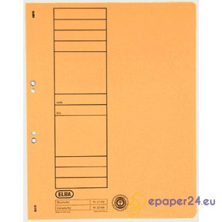 SKOROSZYT KARTONOWY ELBA A4 OCZKOWY POMARAŃCZOWY