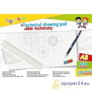 Blok techniczny Gimboo A3/10k biały Blok techniczny Gimboo A3/10k biały