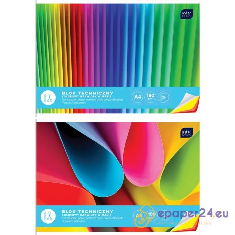 Blok techniczny Interdruk A4/20k kolorowy Blok techniczny Interdruk A4/20k kolorowy