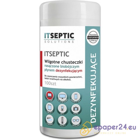 Chusteczki Itseptic (do czyszczenia i dezynfekcji powierzchni) (100) Chusteczki Itseptic (do czyszczenia i dezynfekcji powierzchni) (100)