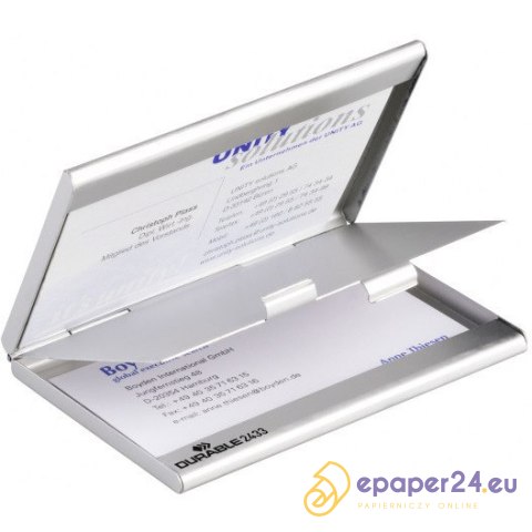 ETUI NA WIZYTÓWKI DURABLE ALUMINIOWE SREBRNE ETUI NA WIZYTÓWKI DURABLE ALUMINIOWE SREBRNE