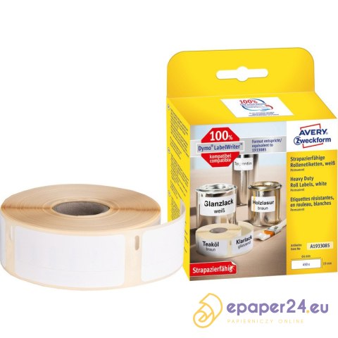Etykiety na rolce Avery Zweckform 19x64mm Heavy Duty białe (450) Etykiety na rolce Avery Zweckform 19x64mm Heavy Duty białe (450)