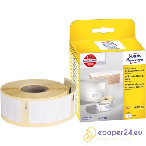 Etykiety na rolce Avery Zweckform 54x25mm białe (500) Etykiety na rolce Avery Zweckform 54x25mm białe (500)