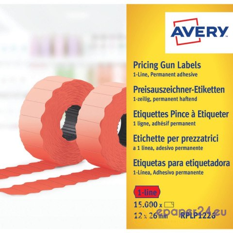 ETYKIETY DO METKOWNICY AVERY 26x12mm TRWAŁE CZERWONE (10x1500) ETYKIETY DO METKOWNICY AVERY 26x12mm TRWAŁE CZERWONE (10x1500)