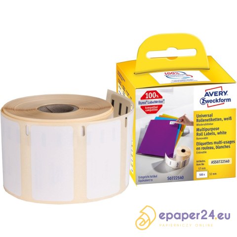 Etykiety na rolce Avery Zweckform 57x32mm białe (500) Etykiety na rolce Avery Zweckform 57x32mm białe (500)