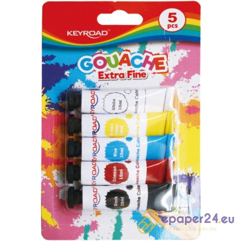 Farby tempera Keyroad 10ml x5 kolorów Farby tempera Keyroad 10ml x5 kolorów
