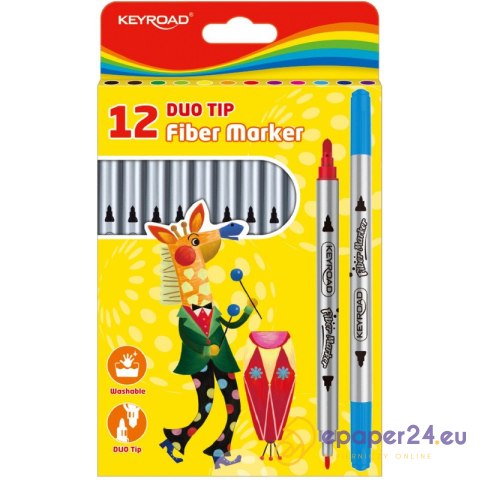 Flamastry Keyroad Fiber Marker Duo 12 kolorów Flamastry Keyroad Fiber Marker Duo 12 kolorów