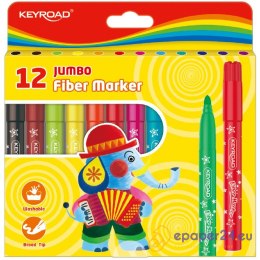 Flamastry Keyroad Fiber Marker Jumbo 12 kolorów